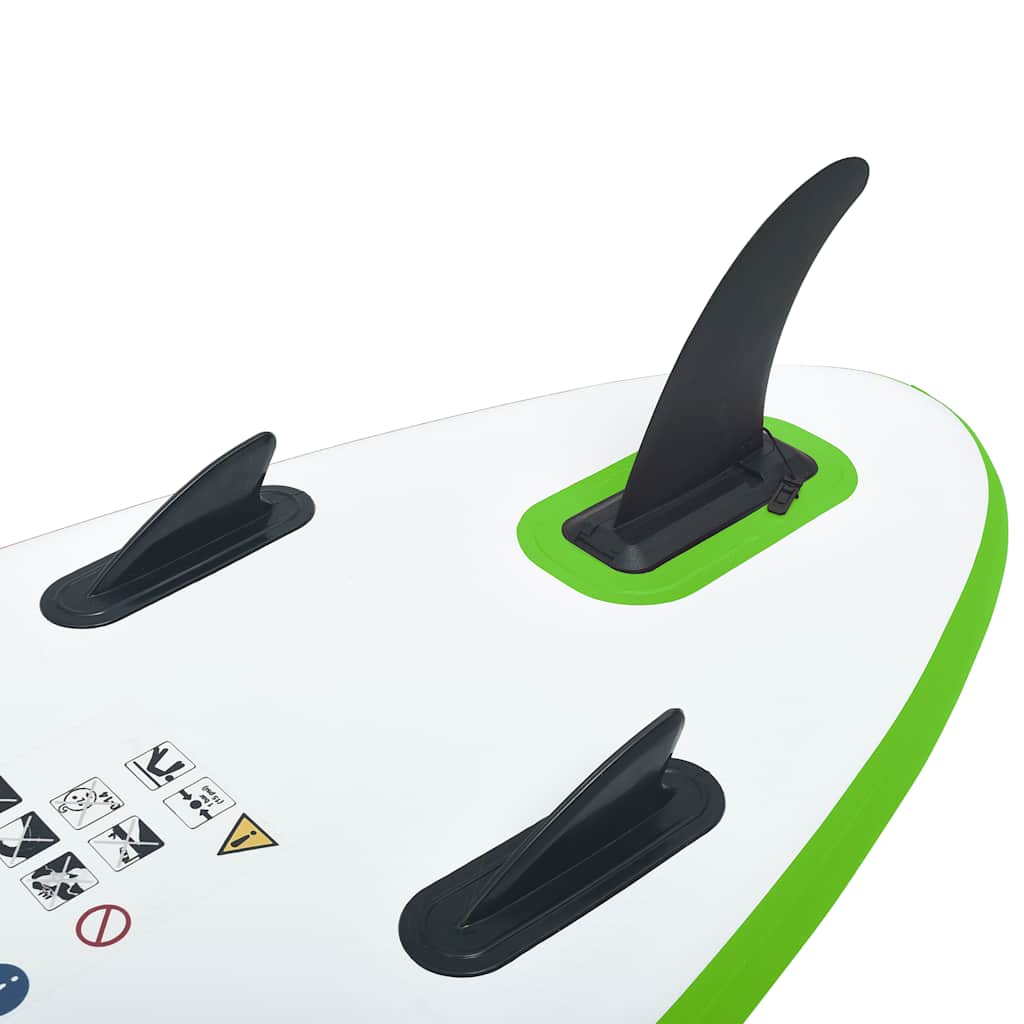 Stand Up Paddle Board Set aufblasbar Grün Weiß SUP Surfboard Paddel 330 cm