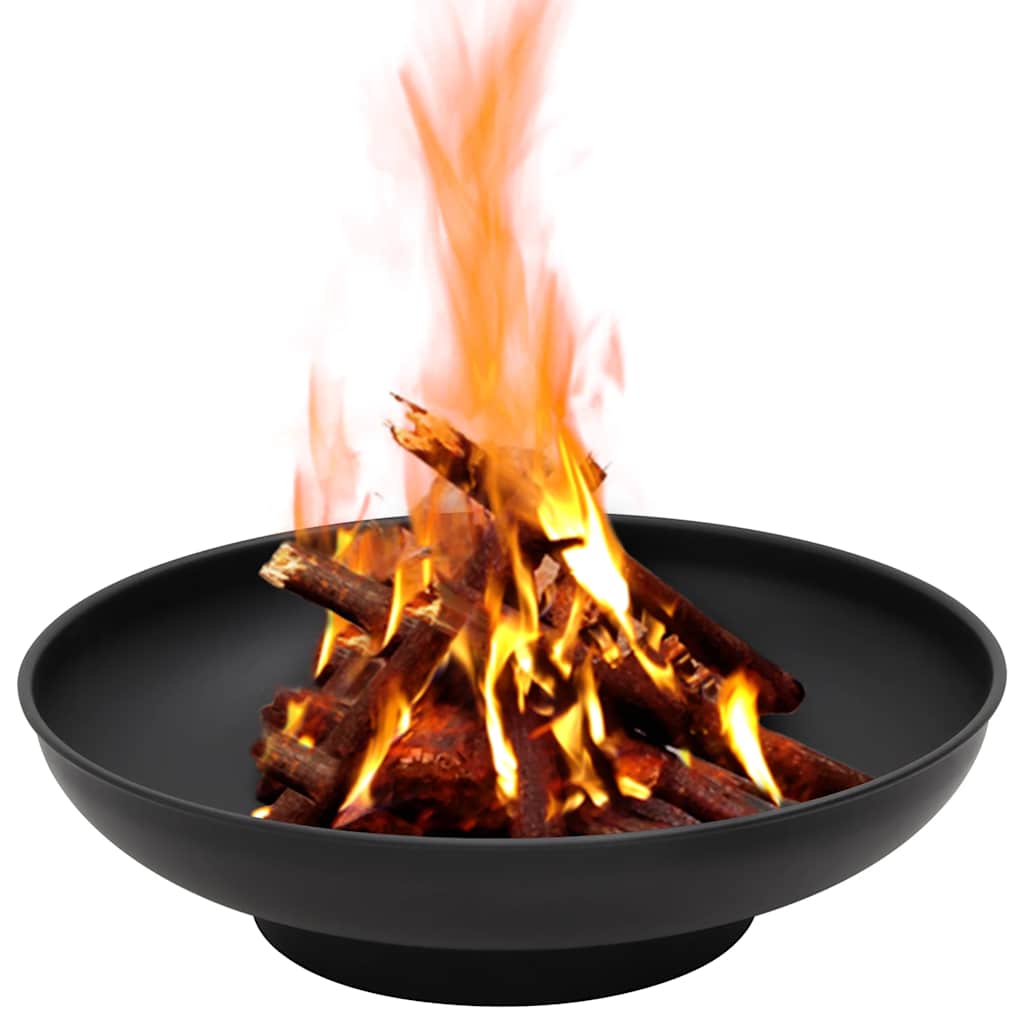 Feuerschale 59 cm Stahl Feuerstelle schwarz Garten Terrasse