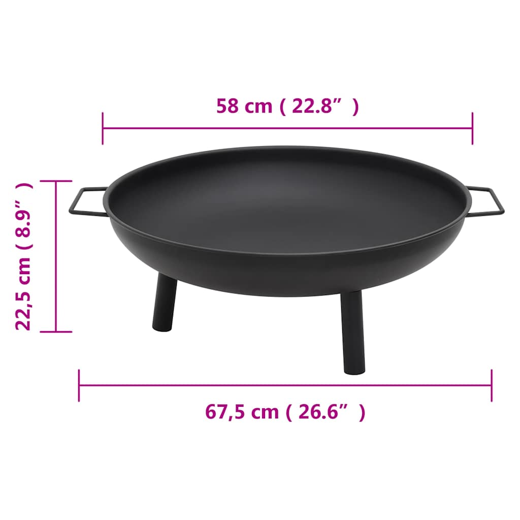 Feuerschale 67,5x58x22,5 cm Stahl schwarz Feuerstelle