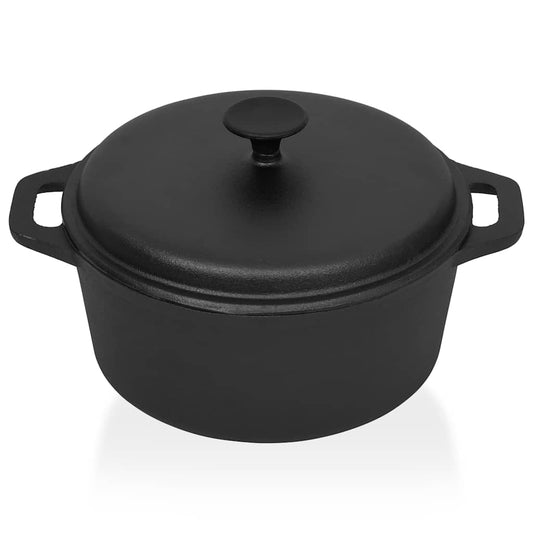 Topf Schwarz Ø26,5 cm Gusseisen 5 Liter Schmortopf Kochtopf