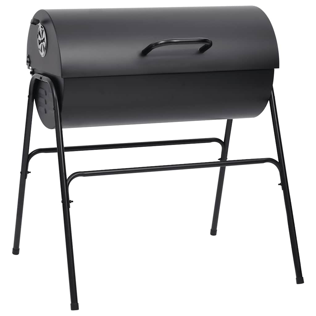 Grill mit 2 Grillrosten Schwarz tragbarer BBQ Grill 80x95x90 cm Stahl