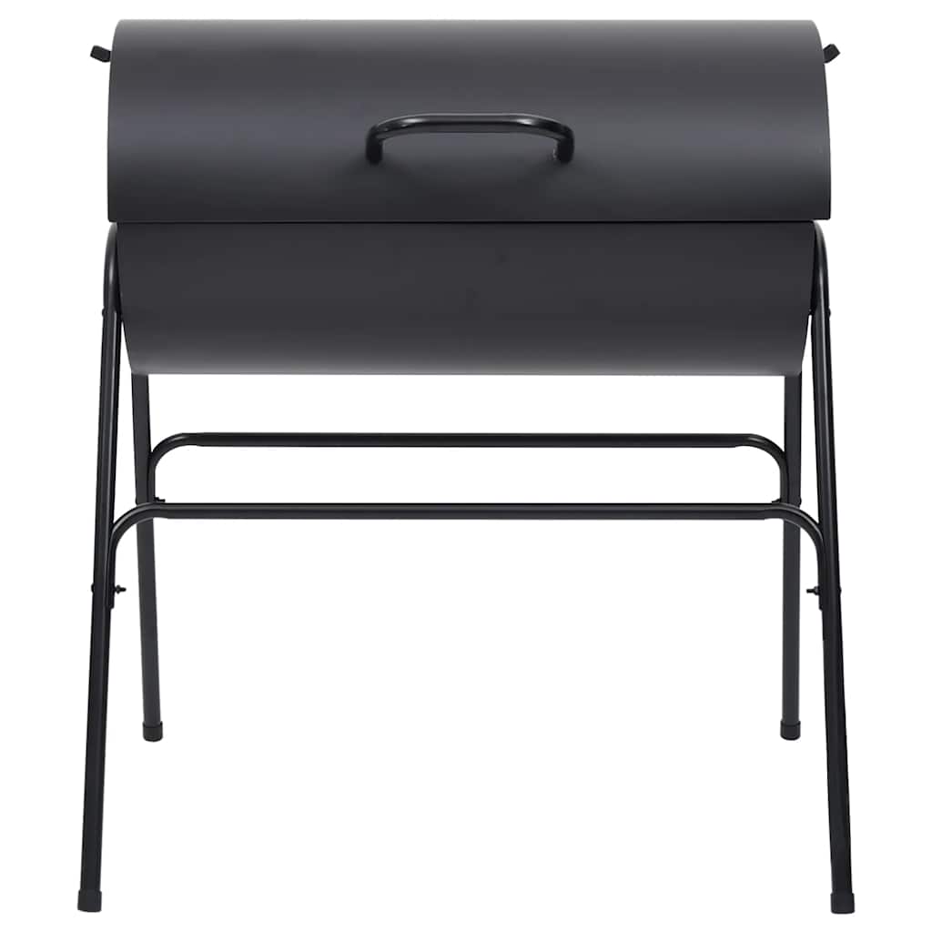 Grill mit 2 Grillrosten Schwarz tragbarer BBQ Grill 80x95x90 cm Stahl