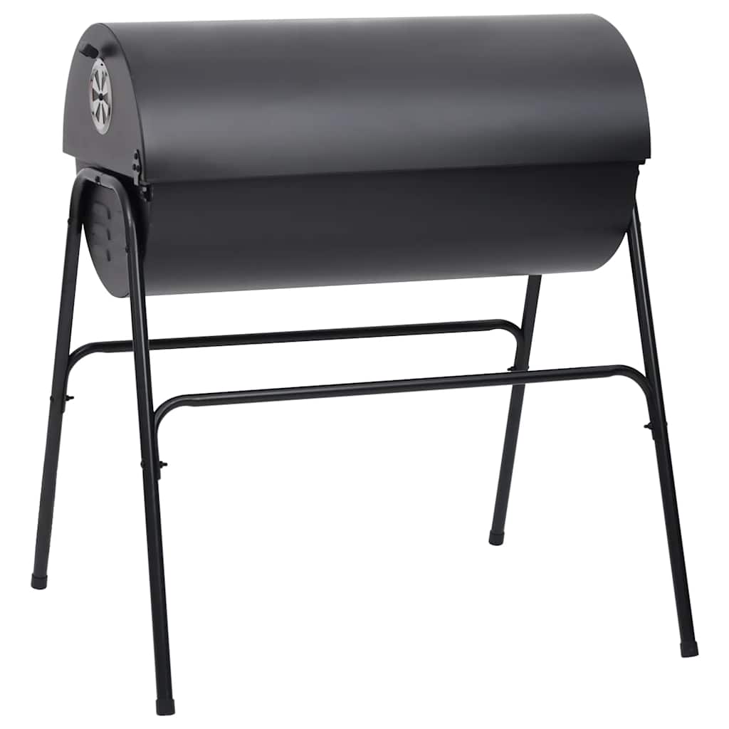 Grill mit 2 Grillrosten Schwarz tragbarer BBQ Grill 80x95x90 cm Stahl