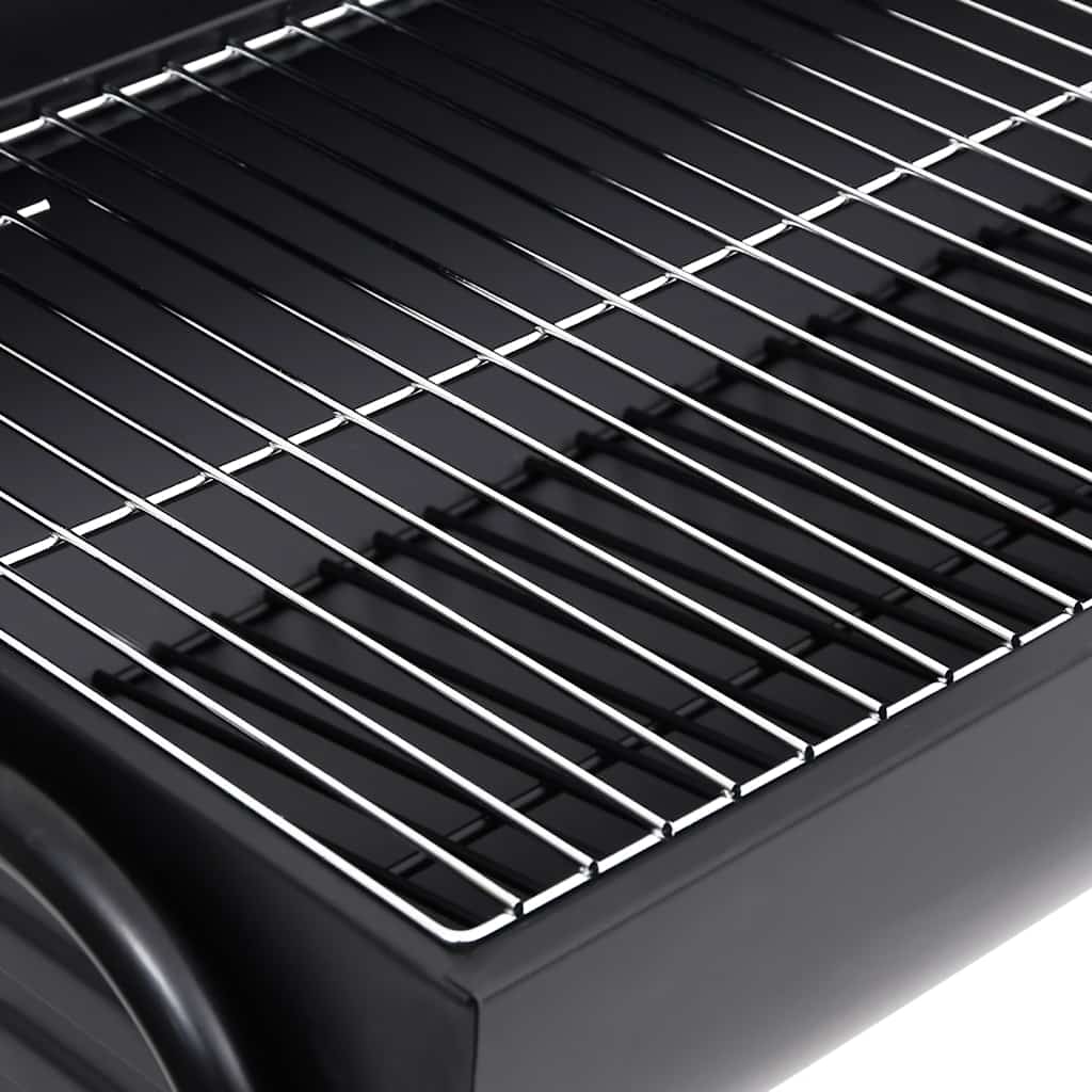 Grill mit 2 Grillrosten Schwarz tragbarer BBQ Grill 80x95x90 cm Stahl