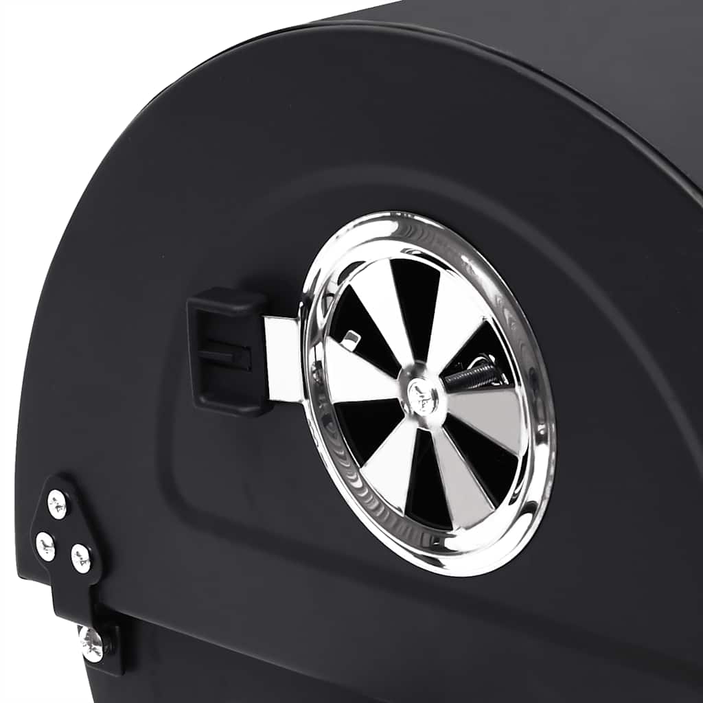 Grillwagen mit Rädern und Ablagen Schwarz Stahl 115x85x95 cmm Außengrill