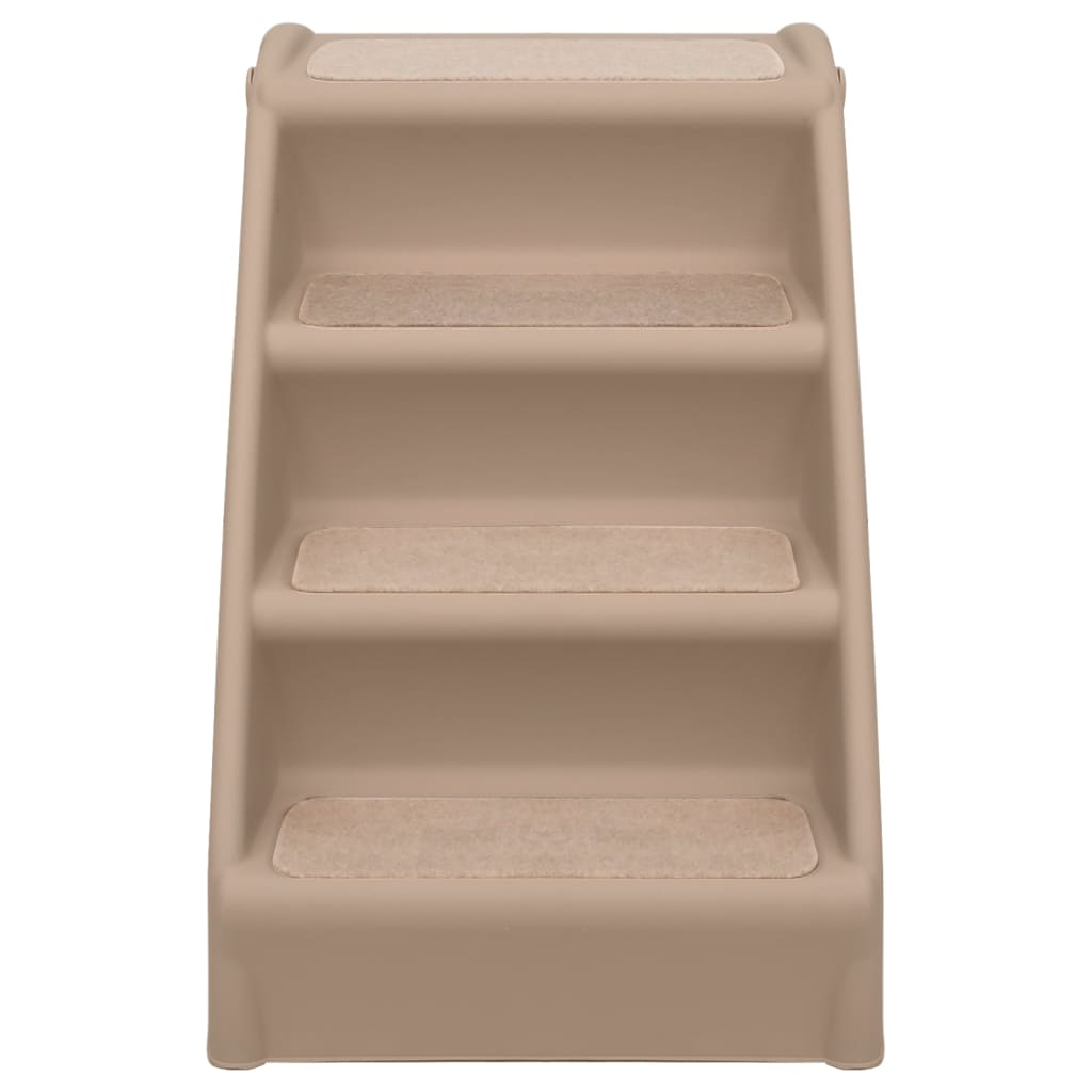 Hundetreppe Klappbar Braun 62x40x49,5 cm 4 Stufen Aufstiegshilfe Tiertreppe