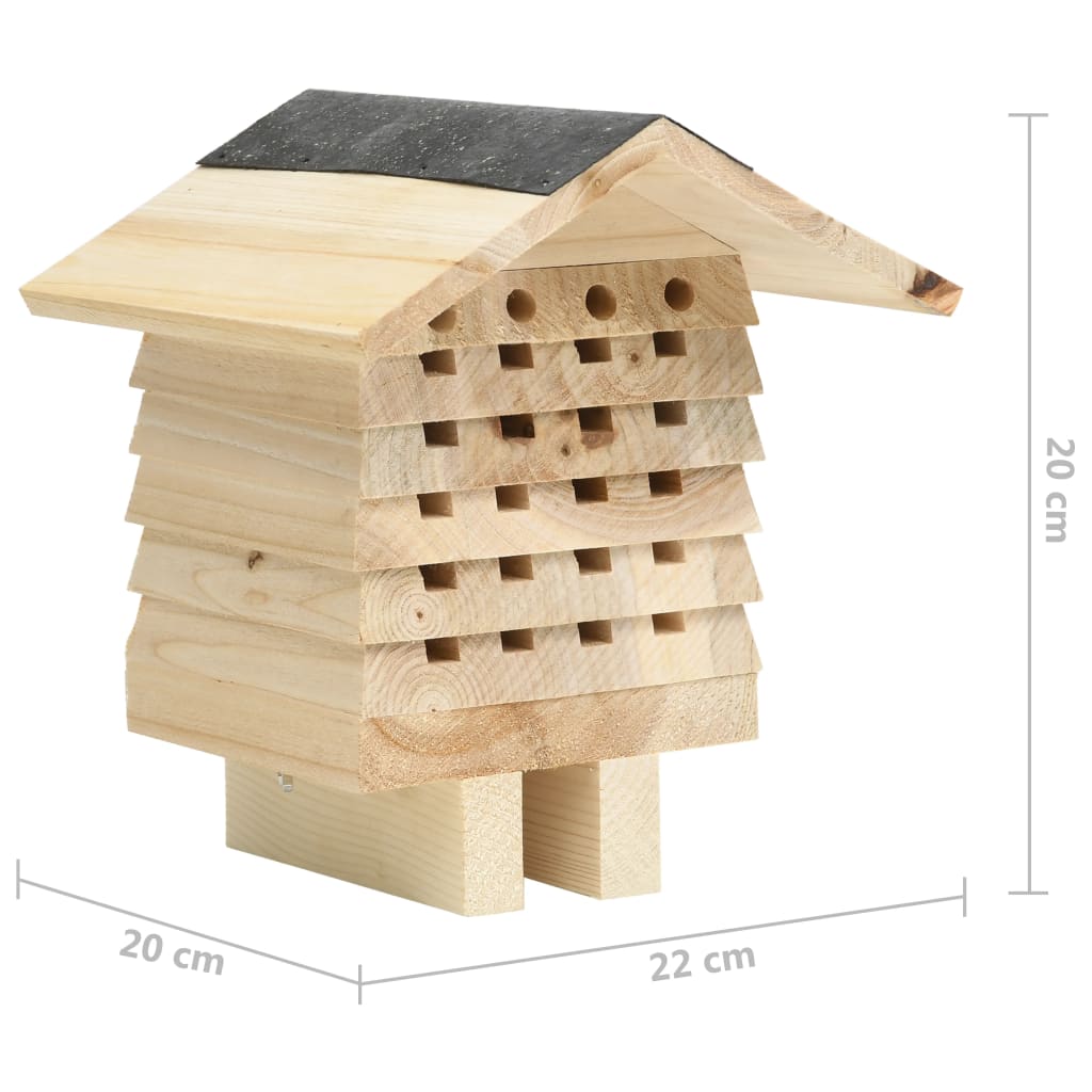 Bienenhotel Insektenhotel Tanne Massivholz 22x20x20 cm Wildbiene Naturschutz