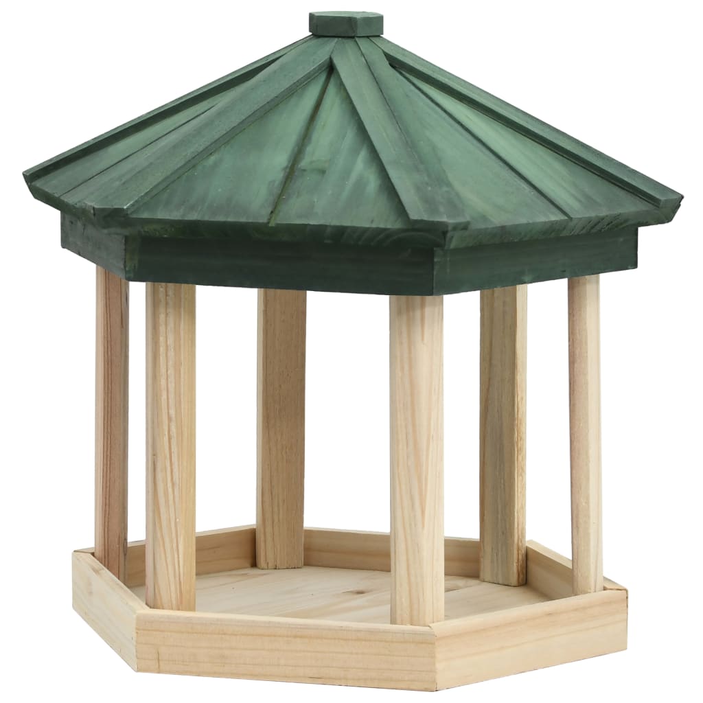 vidaXL Vogelfutterhaus Achteck Tanne Massivholz 33x30 Vogelfutterhaus Achteck Tanne Massivholz 33x30 cm Vogelhäuschen