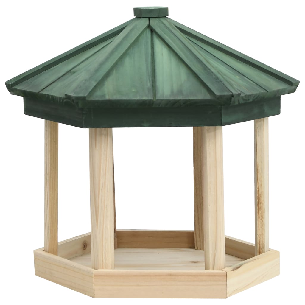 vidaXL Vogelfutterhaus Achteck Tanne Massivholz 33x30 Vogelfutterhaus Achteck Tanne Massivholz 33x30 cm Vogelhäuschen