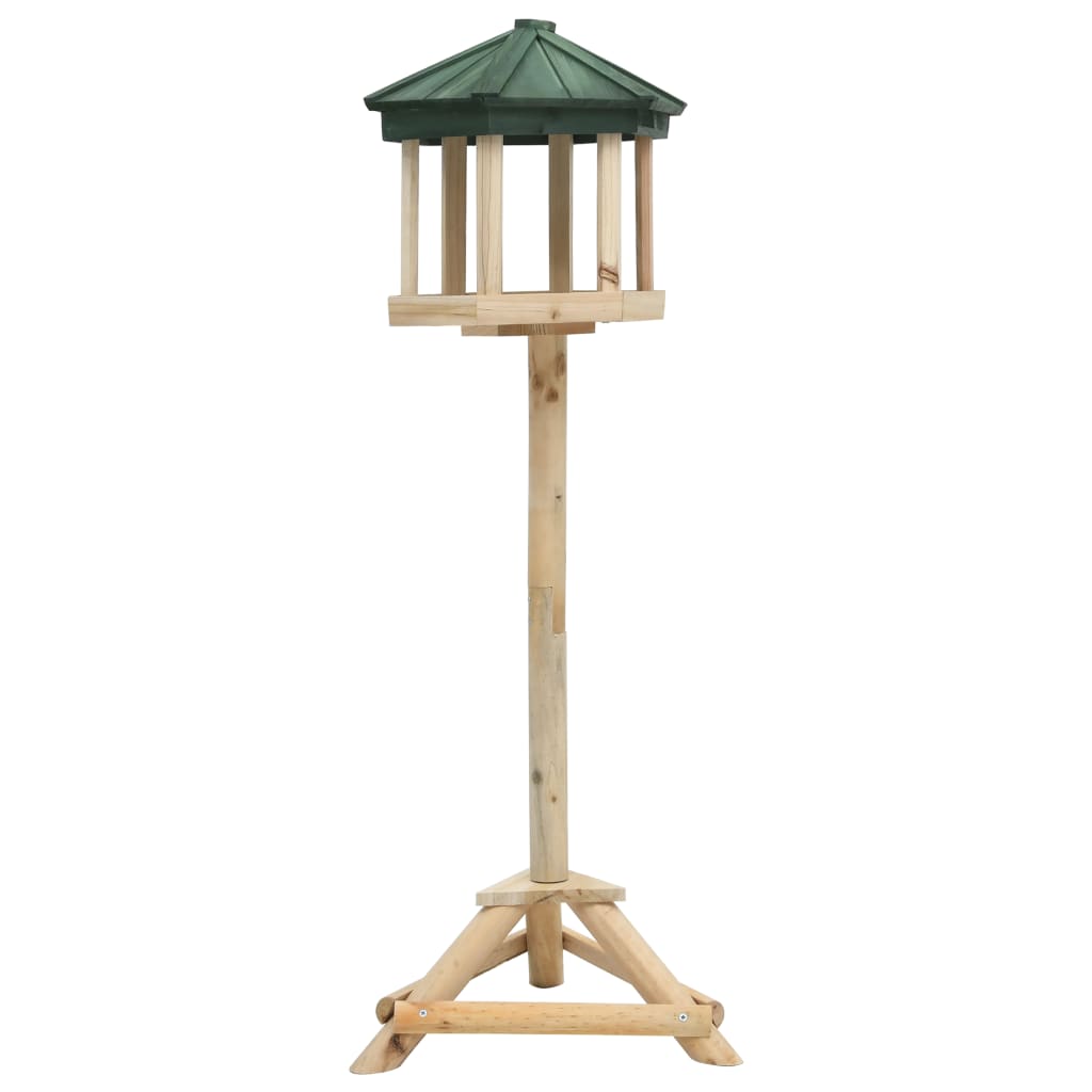 Vogelfutterhaus mit Ständer Tanne Massivholz 33x106 cm Futterstation Vogelhaus