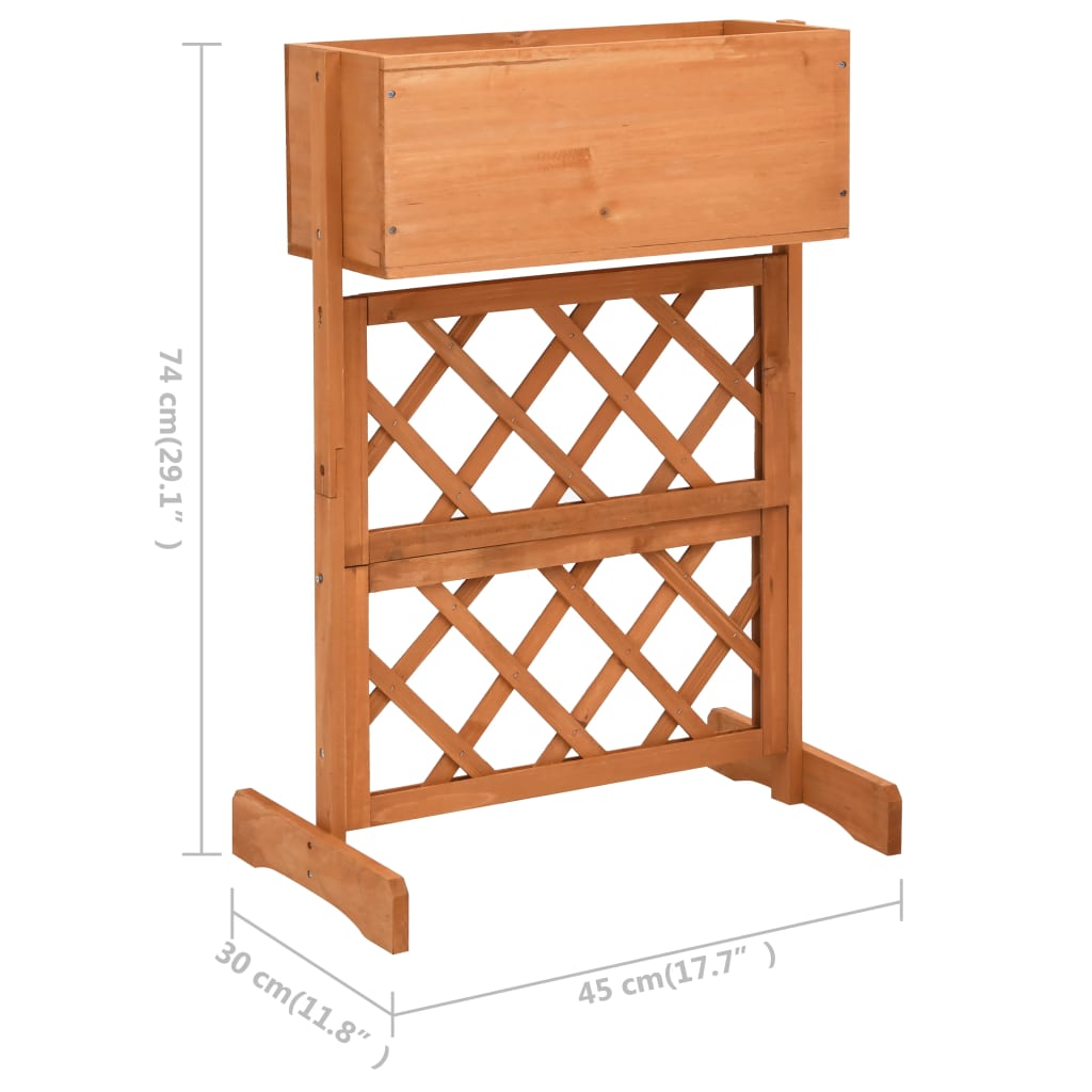 Hochbeet Blumenkasten mit Spalier Garten Hellbraun 45x30x74 cm Tannenholz Pflanzkübel