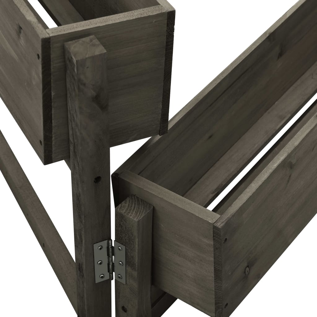 Pflanzkübel Klappbar Grau lasiert 60x14x75 cm Tanne Blumenkasten Hochbeet