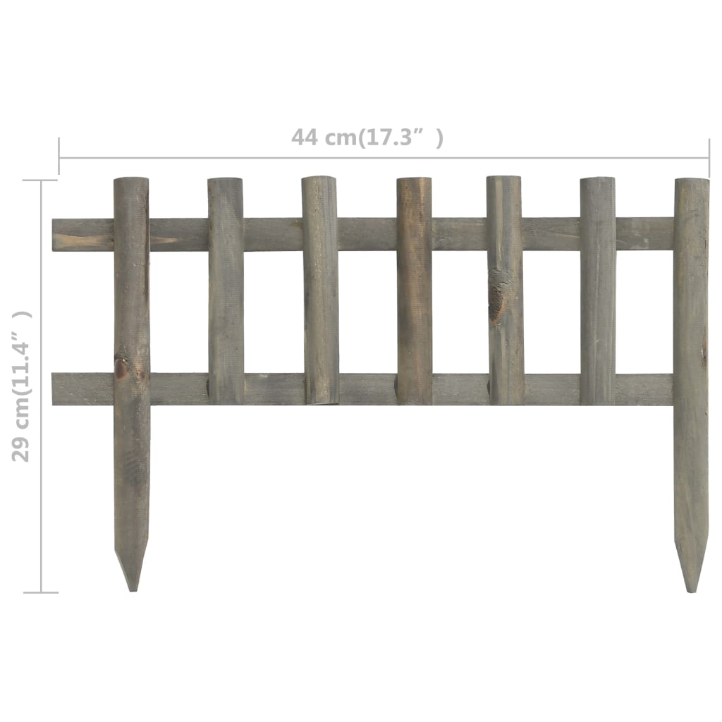 Rasenkanten 10 Stk. Tannenholz 4,4 m Beeteinfassung Grau 44 x 29 cm