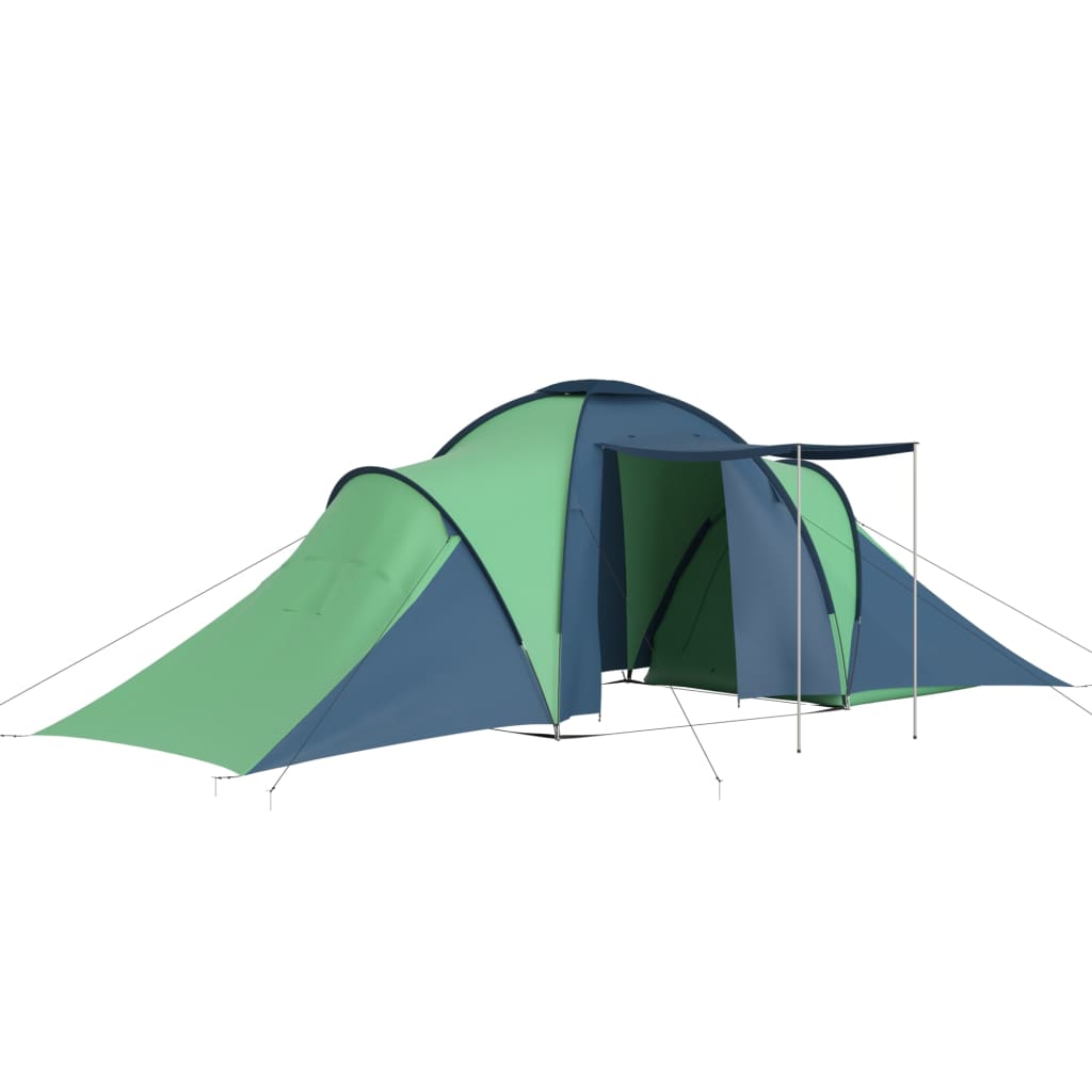 Campingzelt 6 Personen Familienzelt Blau Grün 576x235x190 cm Gruppenzelt 2 Kabinen