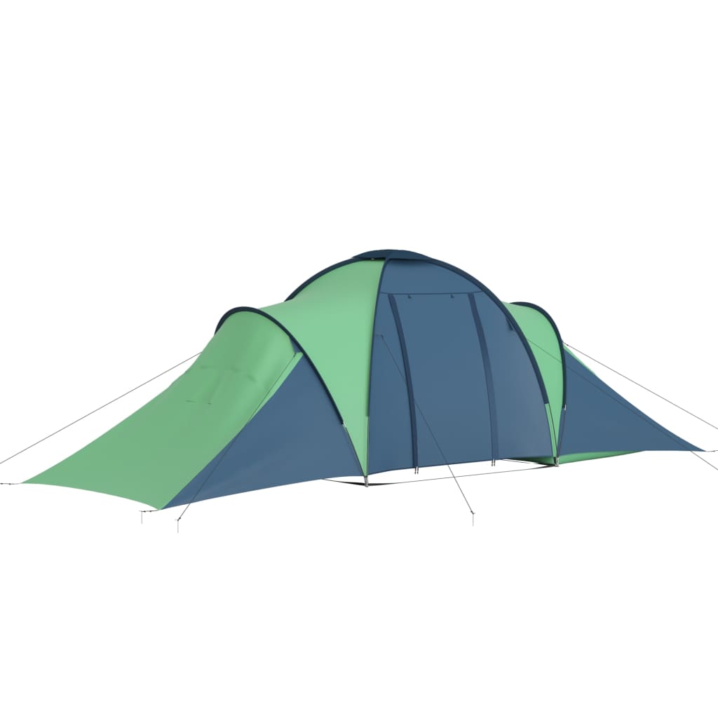 Campingzelt 6 Personen Familienzelt Blau Grün 576x235x190 cm Gruppenzelt 2 Kabinen