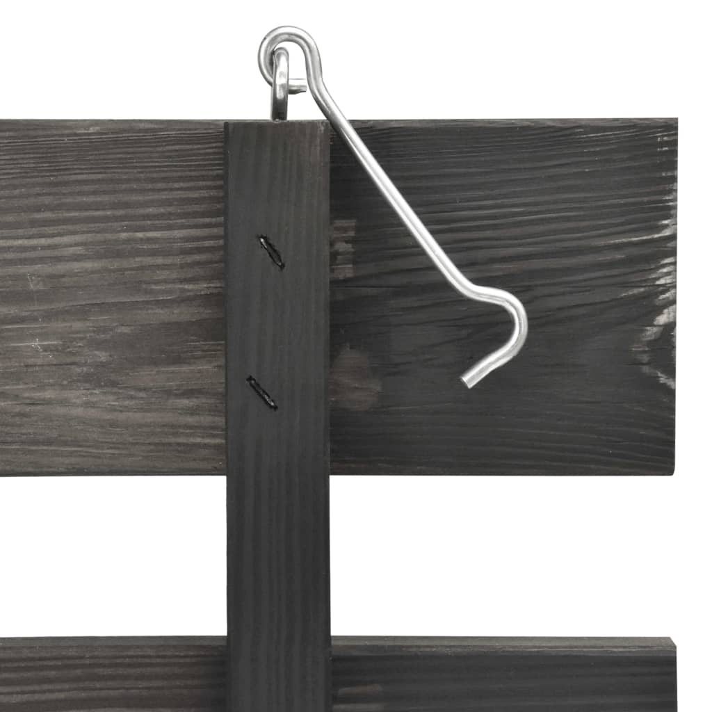 Mülltonnenbox 3 Tonnen 210x75x121cm Mülltonnenverkleidung Kiefer Massivholz schwarz