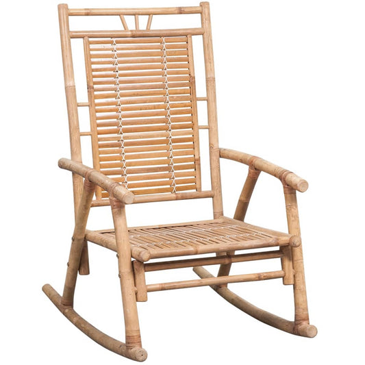 Schaukelstuhl Bambus-Holz 66 x86x105 cm mit Auflage Gartenstuhl