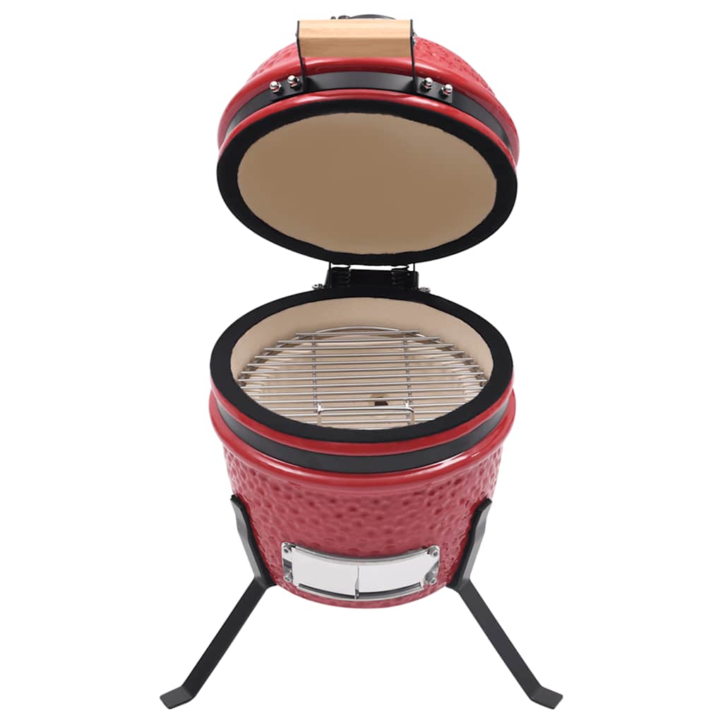 Kamado Barbecue Grill und Smoker Keramik 56 cm Temperaturanzeige Rot BBQ
