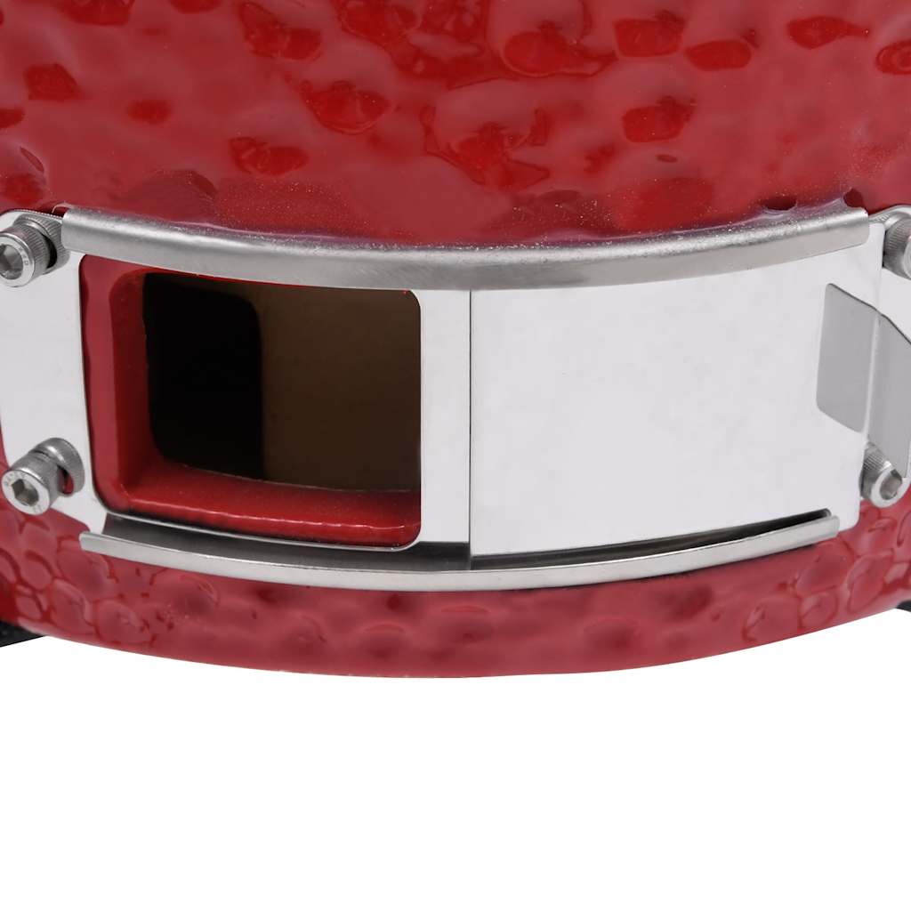 Kamado Barbecue Grill und Smoker Keramik 56 cm Temperaturanzeige Rot BBQ