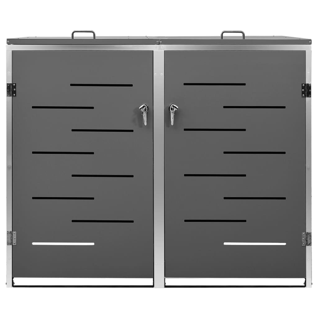 Mülltonnenbox 2 Tonnen 138x77,5x115,5 cm Edelstahl anthrazit Mülltonnenverkleidung