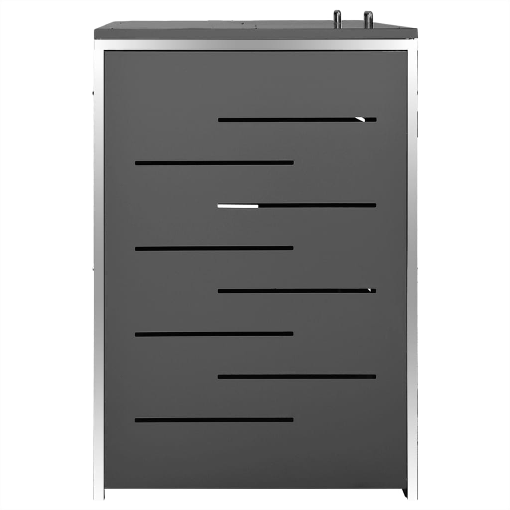 Mülltonnenbox 2 Tonnen 138x77,5x115,5 cm Edelstahl anthrazit Mülltonnenverkleidung