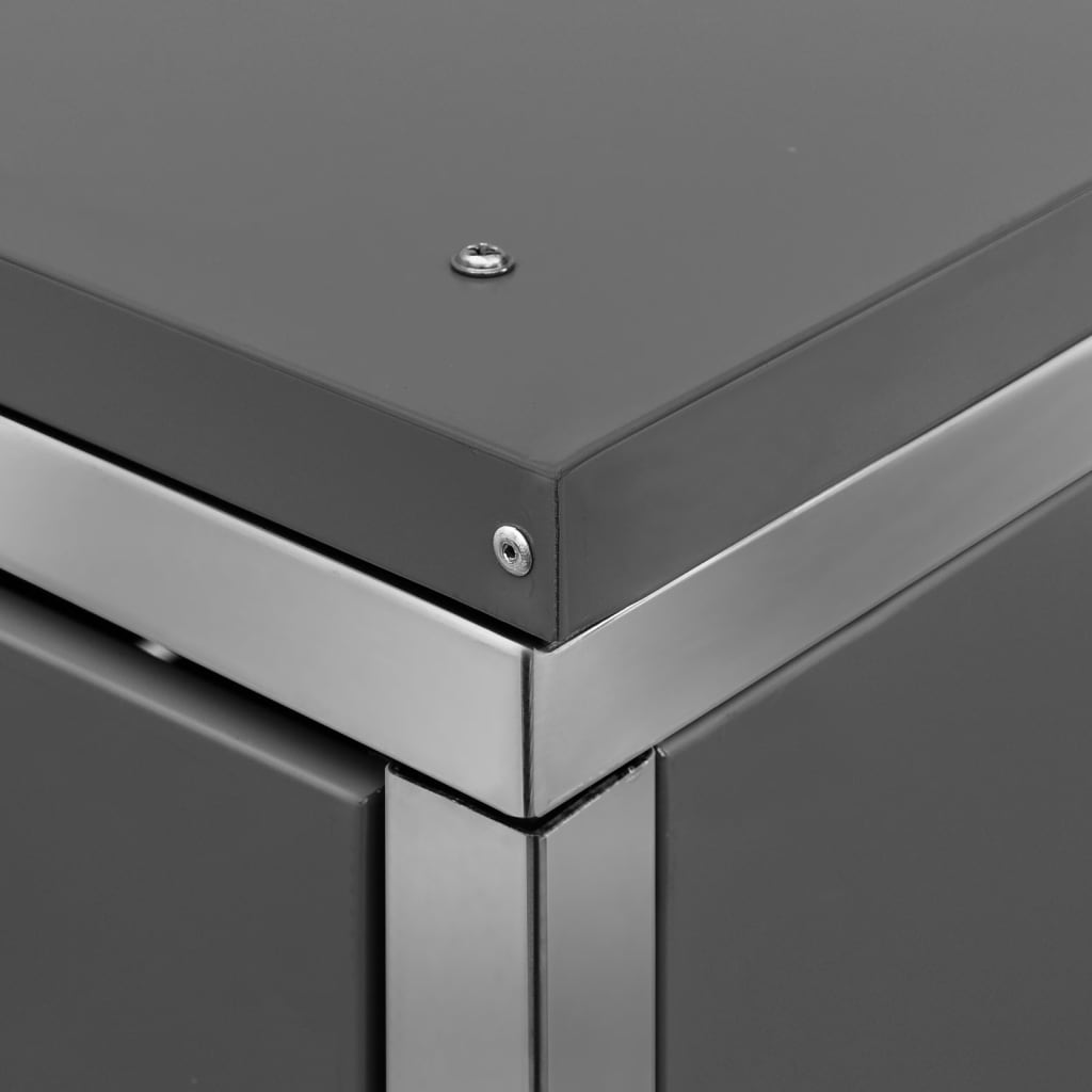 Mülltonnenbox 3 Tonnen 207x77,5x115 cm Edelstahl anthrazit Mülltonnenverkleidung