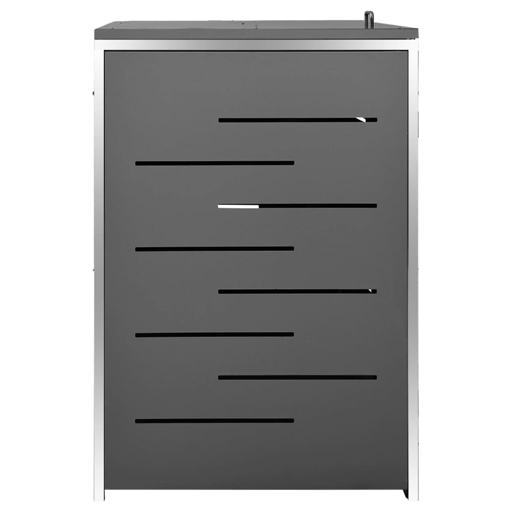Mülltonnenbox 4 Tonnen 276,5x77,5x115,5 cm Edelstahl anthrazit Mülltonnenverkleidung