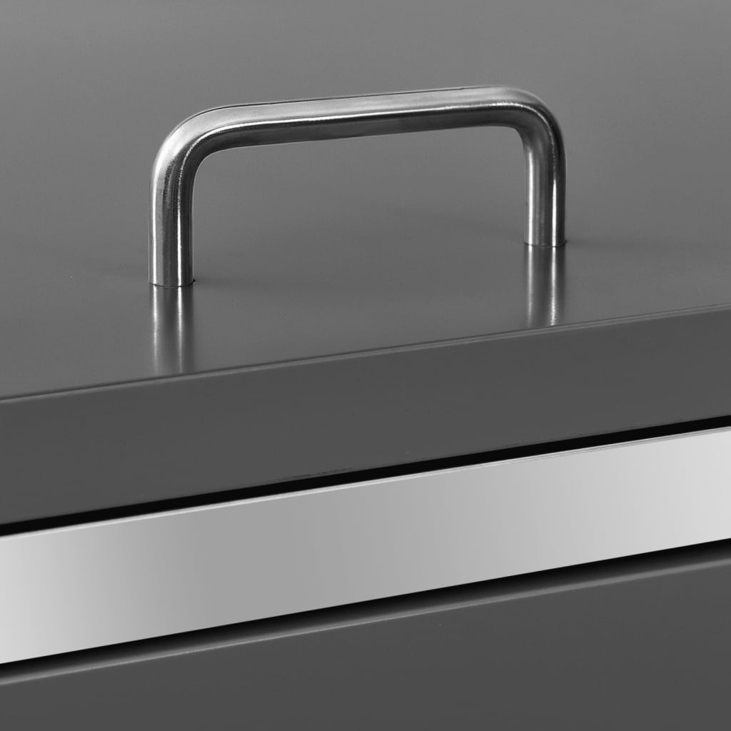 Mülltonnenbox 4 Tonnen 276,5x77,5x115,5 cm Edelstahl anthrazit Mülltonnenverkleidung