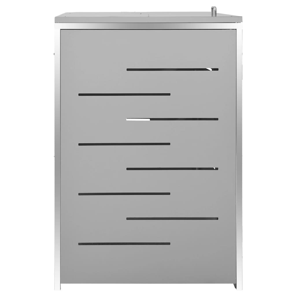 Mülltonnenbox für 3 Tonnen Edelstahl 207x77,5x115 cm rostfrei