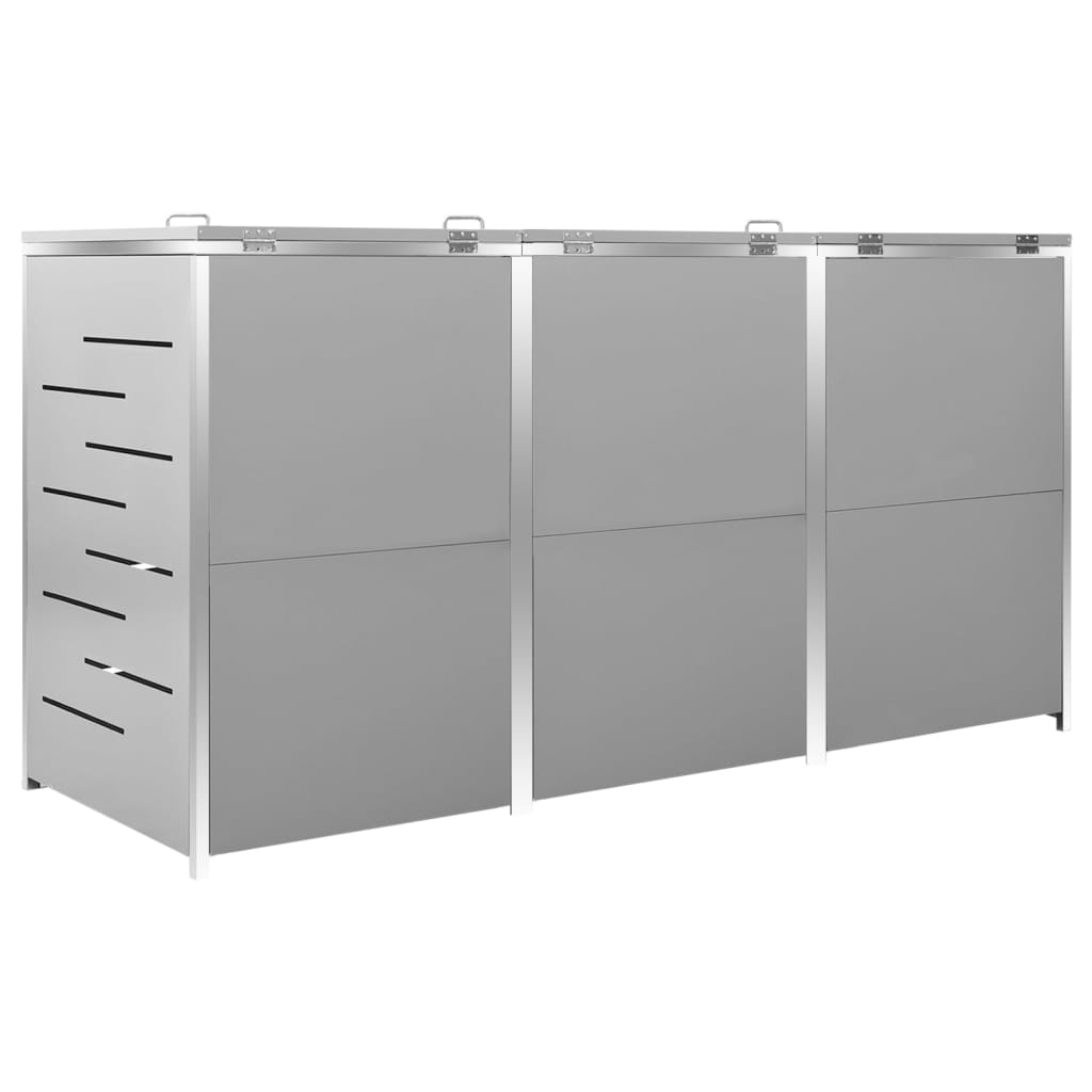 Mülltonnenbox für 3 Tonnen Edelstahl 207x77,5x115 cm rostfrei