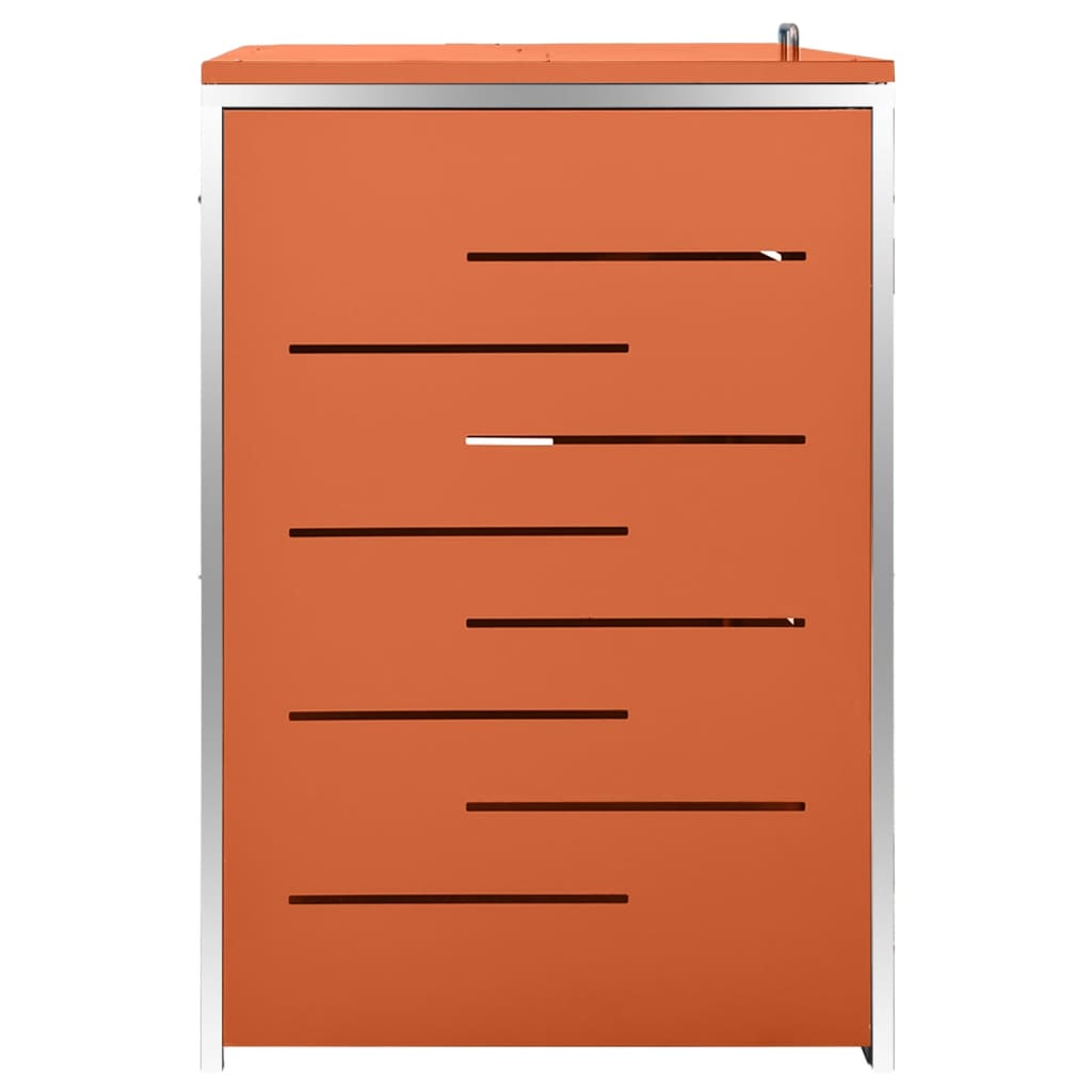 Mülltonnenbox 3 Tonnen 207x77,5x115 cm Edelstahl orange Mülltonnenverkleidung