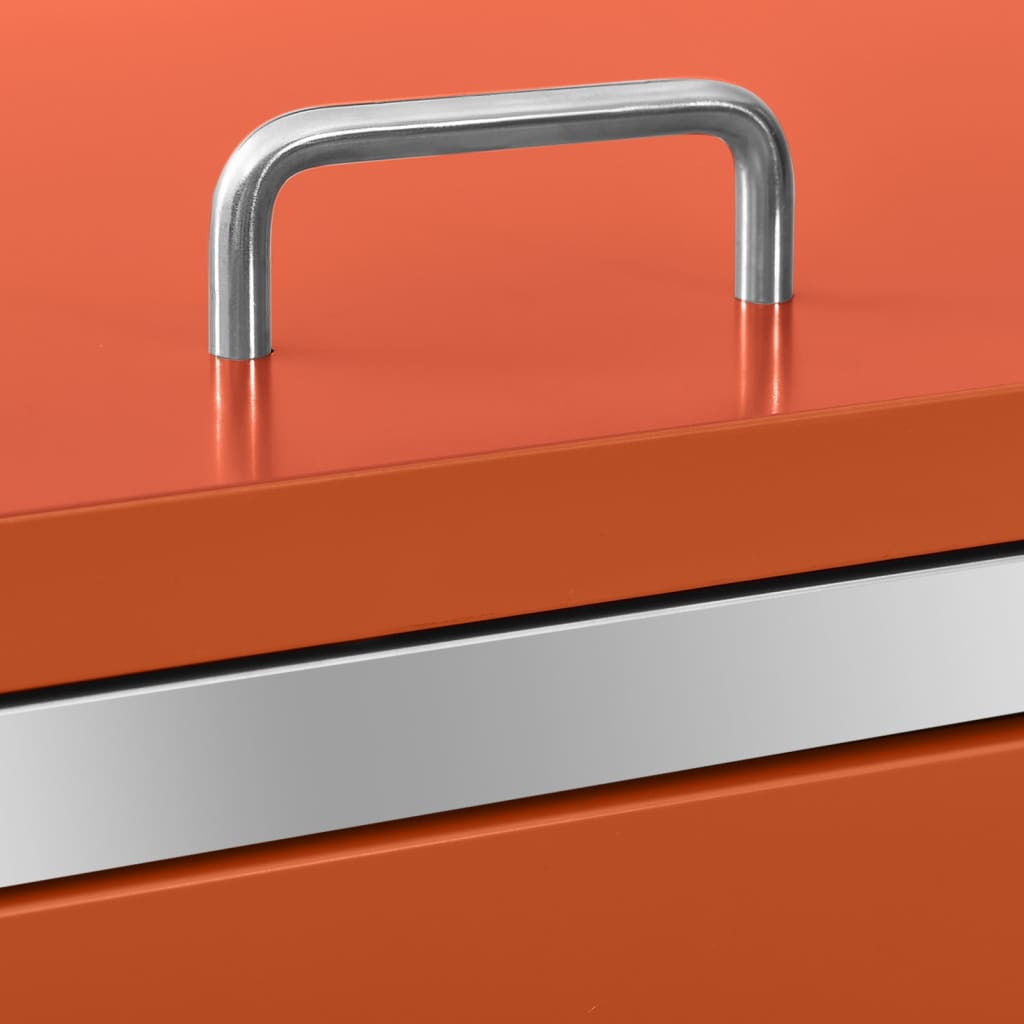 Mülltonnenbox 3 Tonnen 207x77,5x115 cm Edelstahl orange Mülltonnenverkleidung