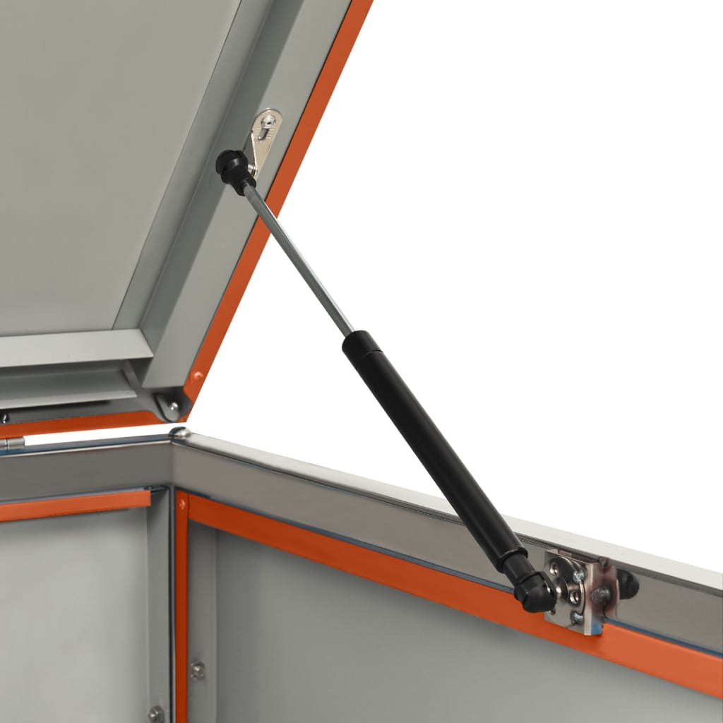 Mülltonnenbox 3 Tonnen 207x77,5x115 cm Edelstahl orange Mülltonnenverkleidung