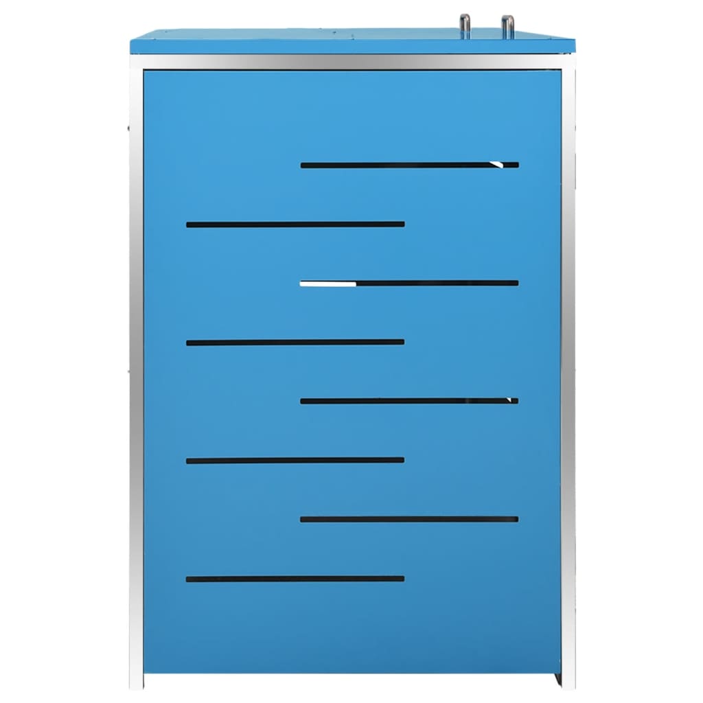 Mülltonnenbox 2 Tonnen 138x77,5x115,5 cm Edelstahl blau Mülltonnenverkleidung