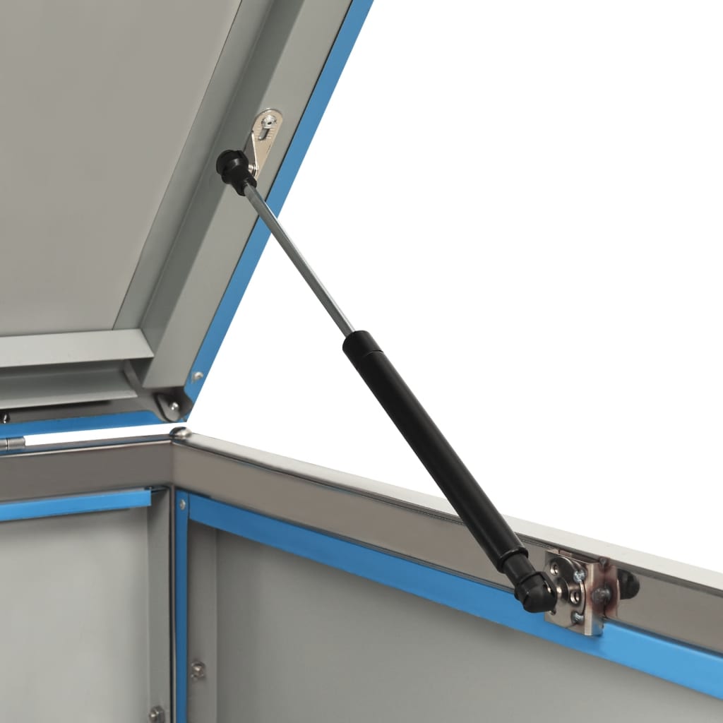 Mülltonnenbox 2 Tonnen 138x77,5x115,5 cm Edelstahl blau Mülltonnenverkleidung