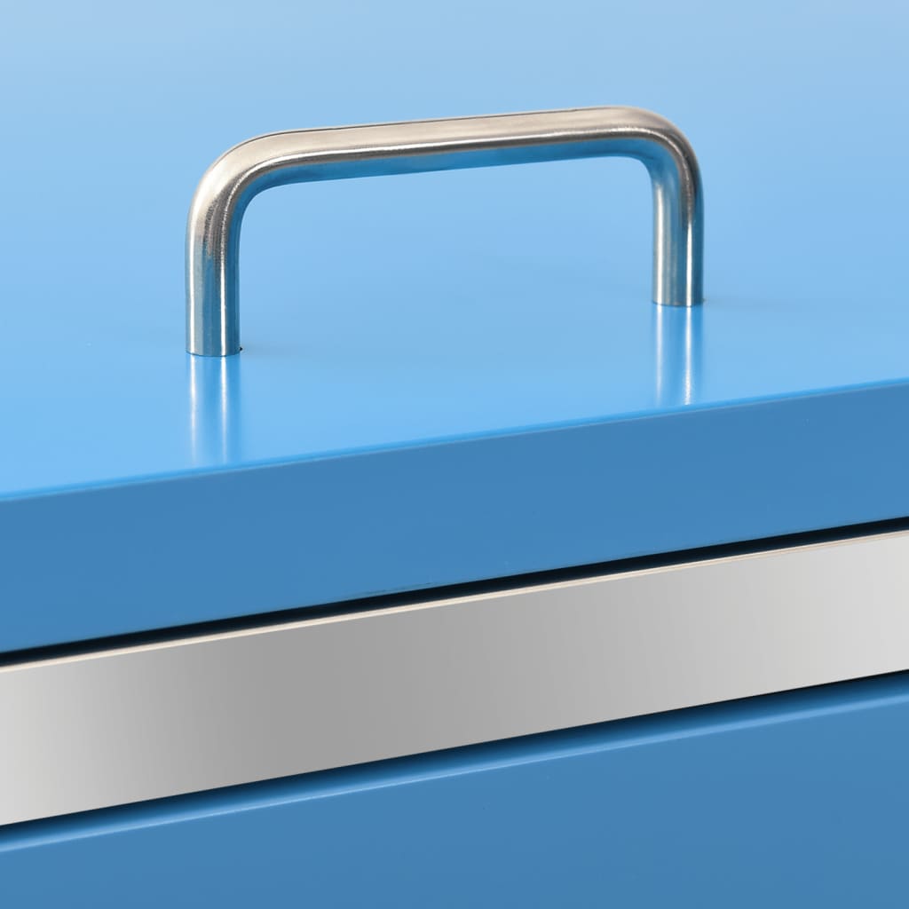 Mülltonnenbox 2 Tonnen 138x77,5x115,5 cm Edelstahl blau Mülltonnenverkleidung
