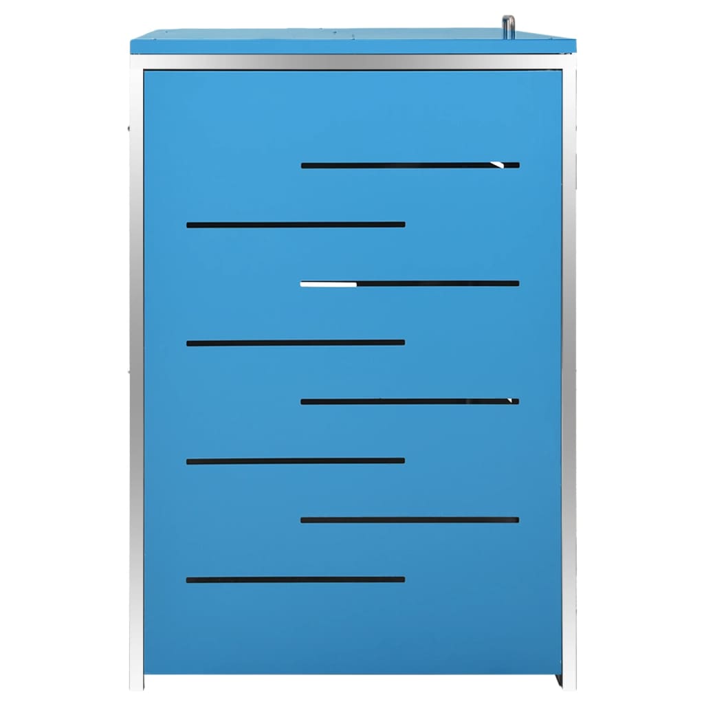 Mülltonnenbox für 3 Tonnen 207x77,5x115 cm Edelstahl blau Mülltonnenverkleidung