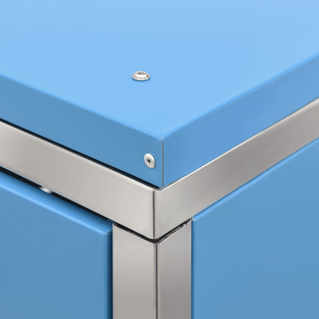 Mülltonnenbox für 3 Tonnen 207x77,5x115 cm Edelstahl blau Mülltonnenverkleidung