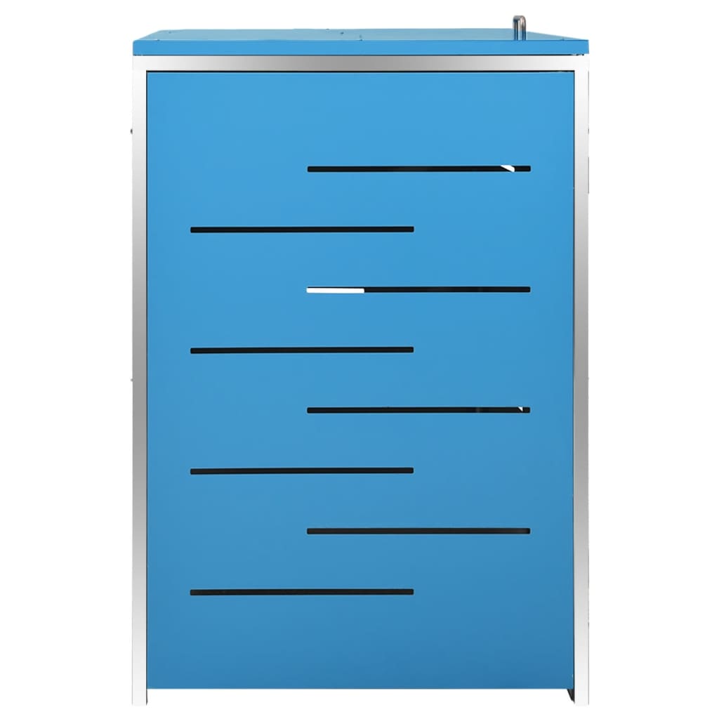 Mülltonnenbox 4 Tonnen 276,5x77,5x115,5 cm Edelstahl blau Mülltonnenverkleidung