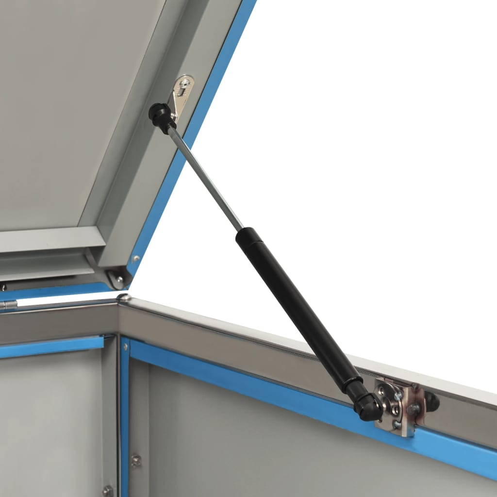 Mülltonnenbox 4 Tonnen 276,5x77,5x115,5 cm Edelstahl blau Mülltonnenverkleidung
