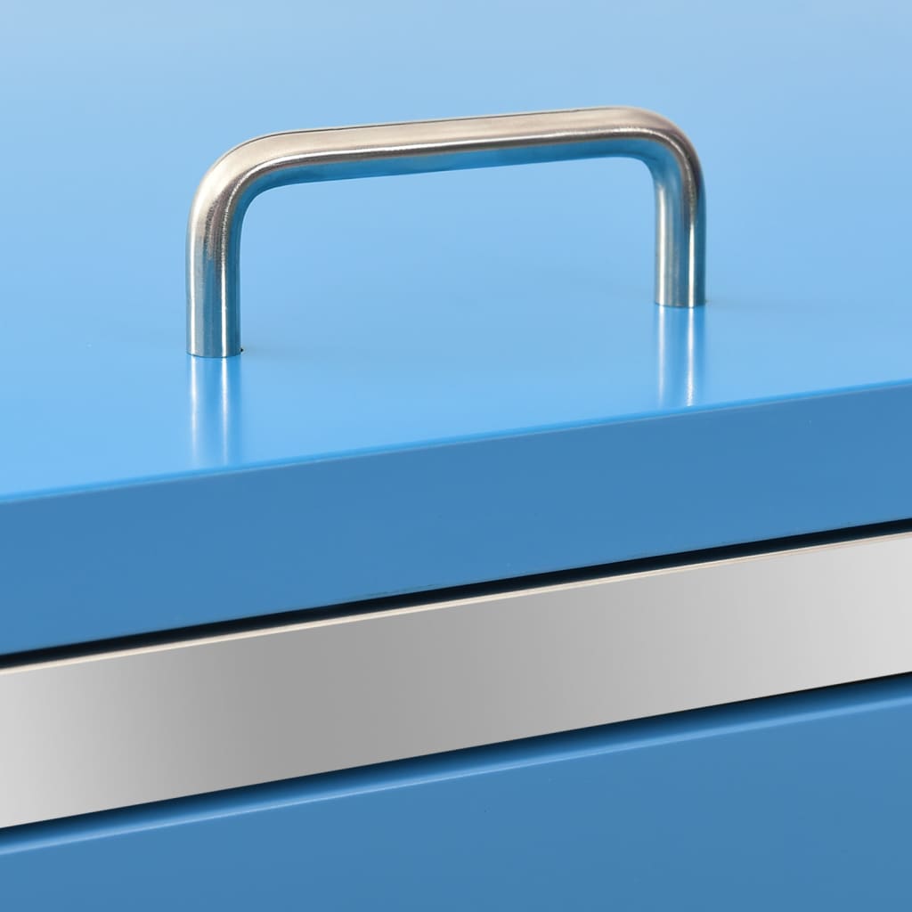 Mülltonnenbox 4 Tonnen 276,5x77,5x115,5 cm Edelstahl blau Mülltonnenverkleidung