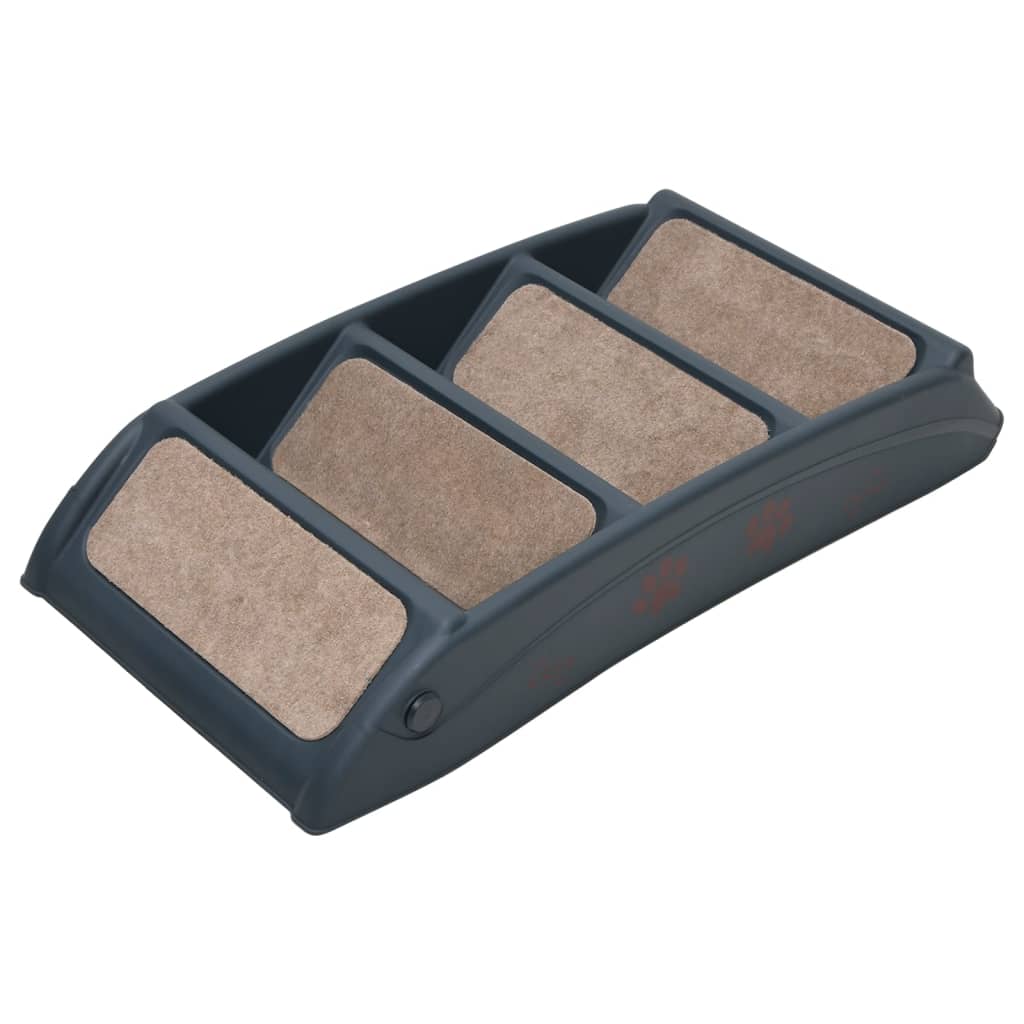 Hundetreppe Klappbar Grau 62x40x49,5 cm 4 Stufen Aufstiegshilfe Tiertreppe