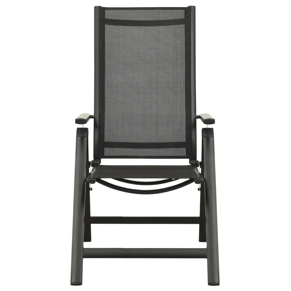 3-tlg. Bistro-Set Schwarz und Anthrazit 2 Gartenstühle und 1 Tisch Stahl