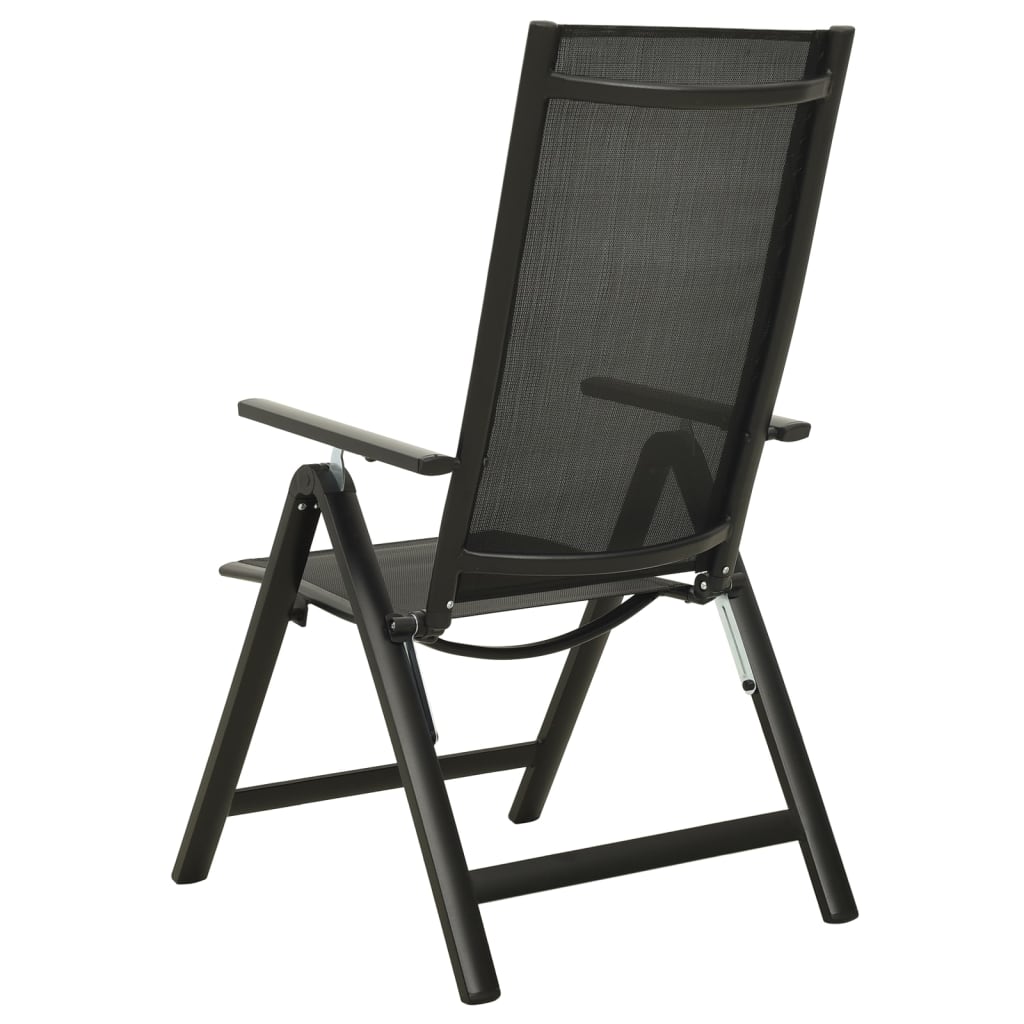 3-tlg. Bistro-Set Schwarz und Anthrazit 2 Gartenstühle und 1 Tisch Stahl