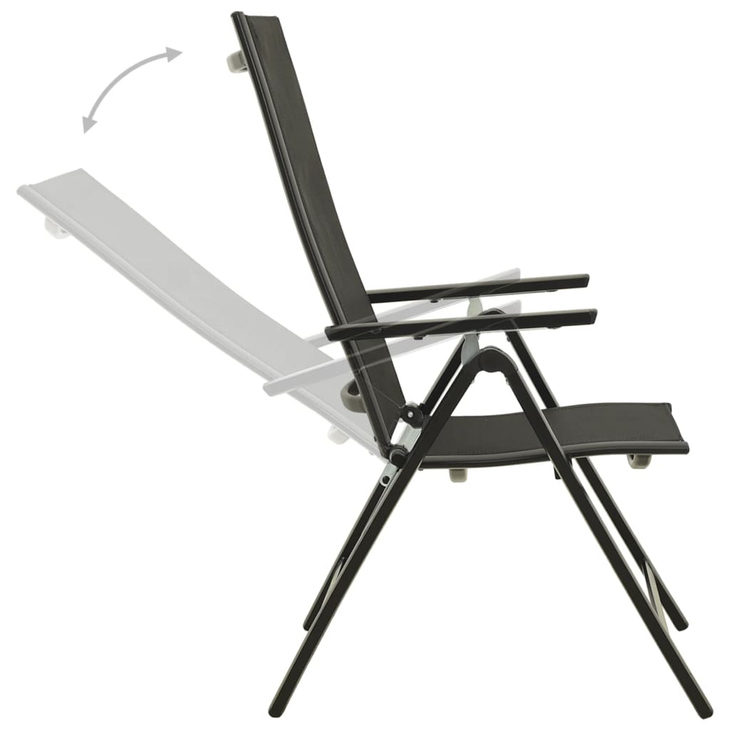 3-tlg. Bistro-Set Schwarz und Anthrazit 2 Gartenstühle und 1 Tisch Stahl