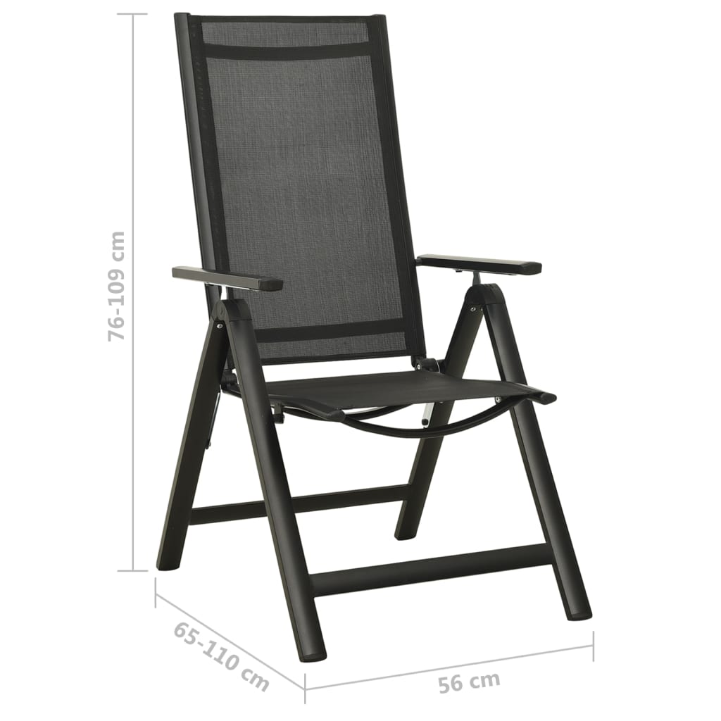 3-tlg. Bistro-Set Schwarz und Anthrazit 2 Gartenstühle und 1 Tisch Stahl