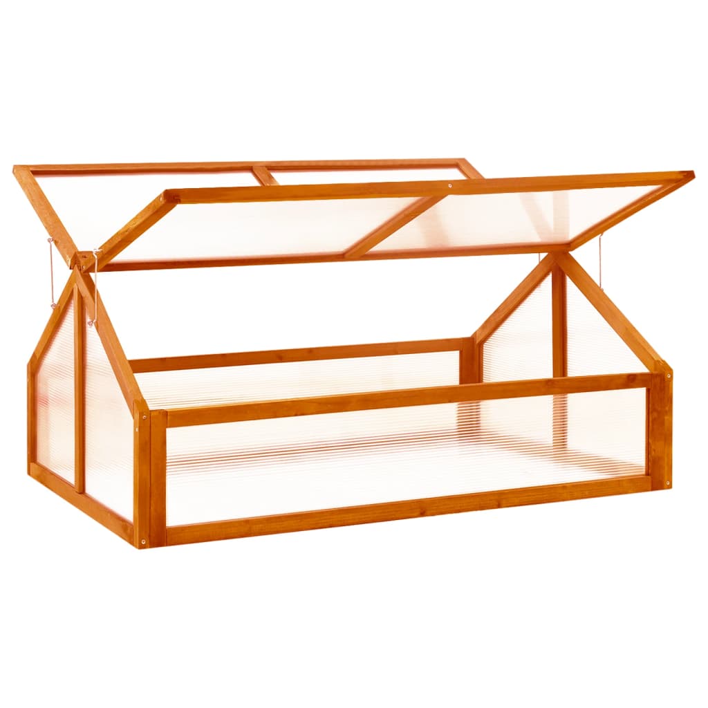 Gewächshaus Braun Holz 114x80x50 cm Treibhaus Frühbeet