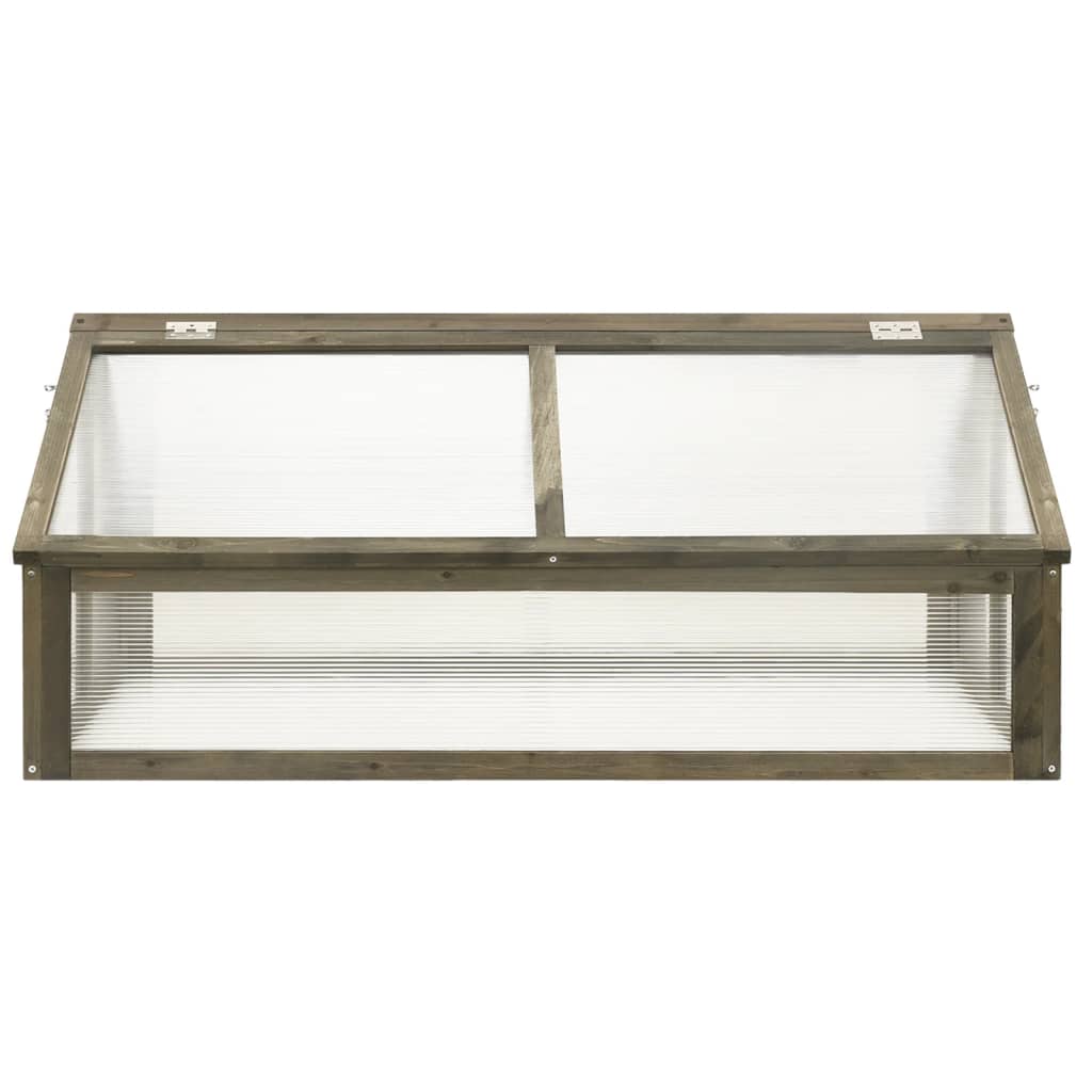 Gewächshaus Grau Holz 114x80x50 cm Treibhaus Frühbeet