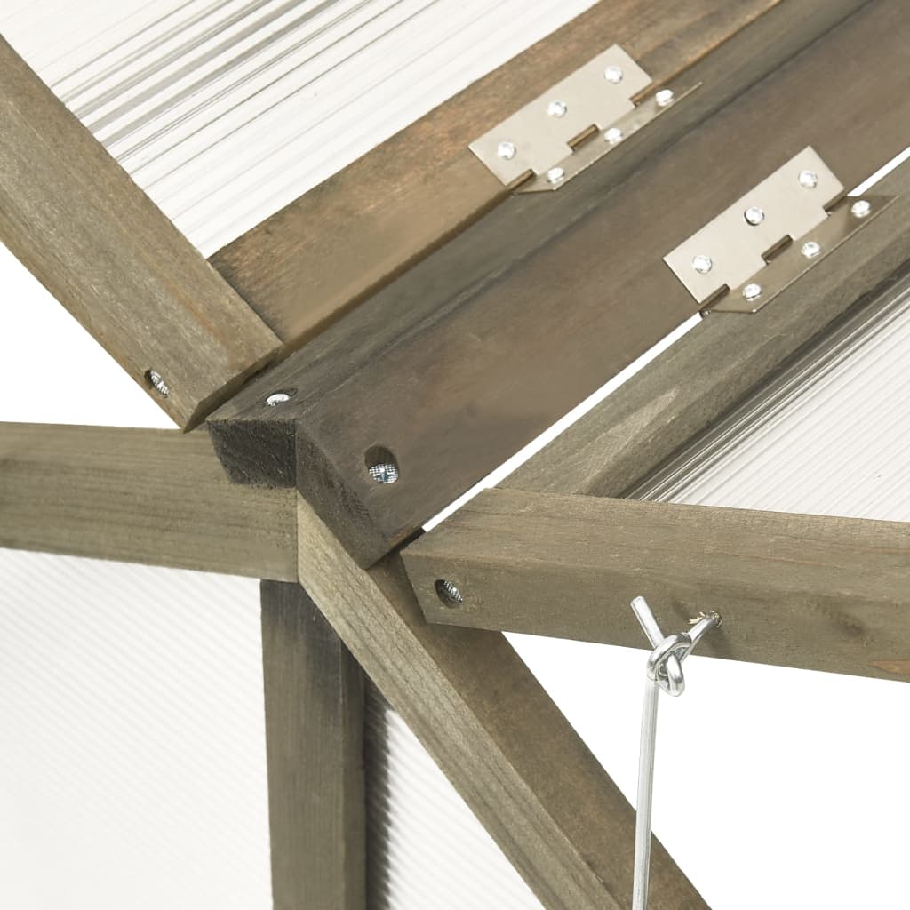 Gewächshaus Grau Holz 114x80x50 cm Treibhaus Frühbeet