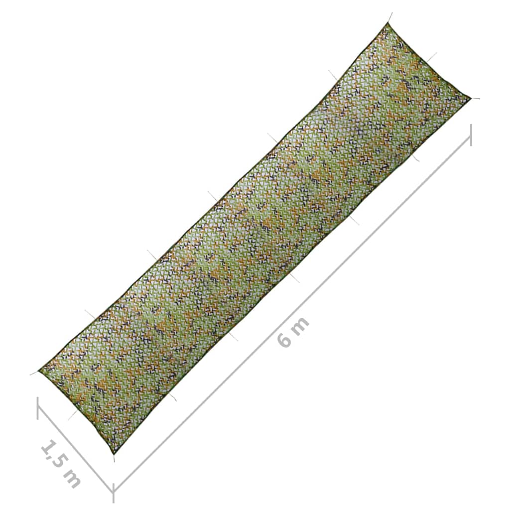 Tarnnetz mit Aufbewahrungstasche 1,5x6 m Grün Camouflage Flecktarn BW